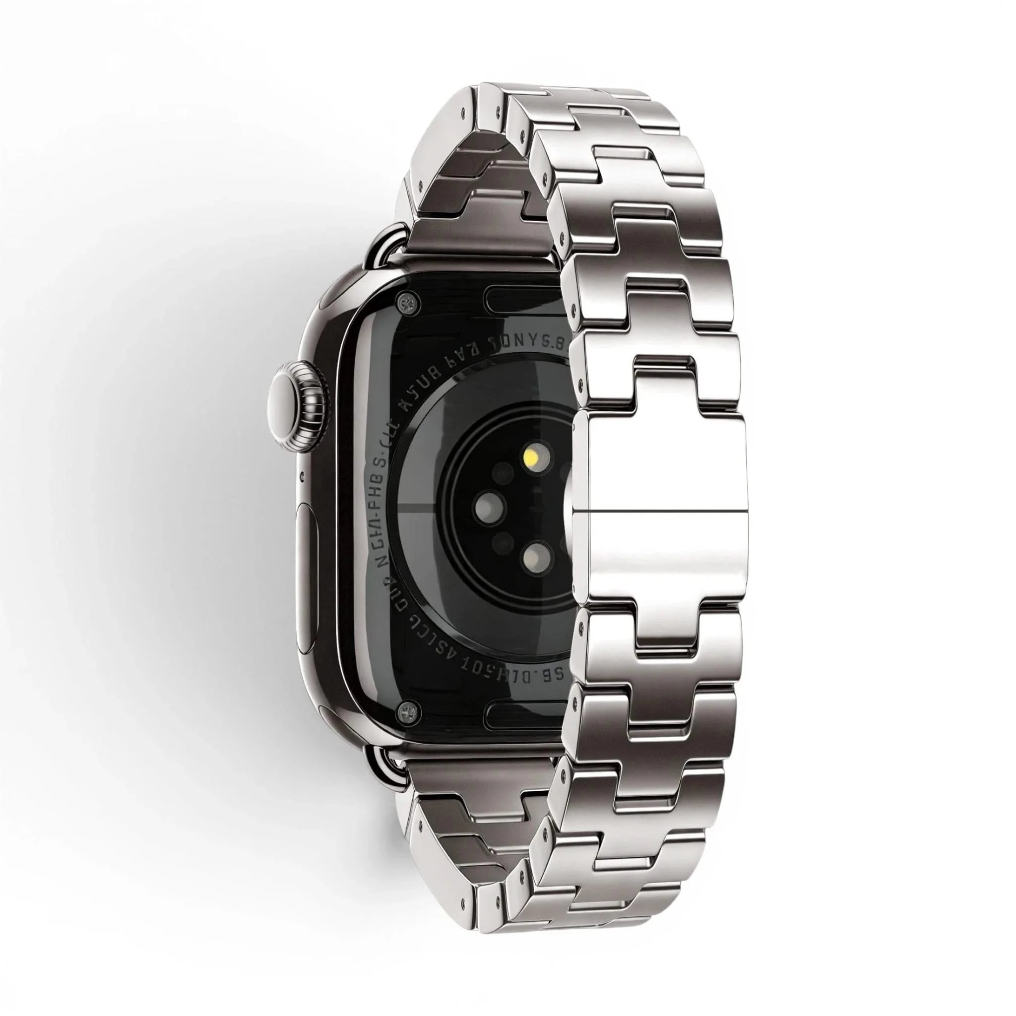 Bracelet Régent acier classique lumière stellaire, vue de face 4 - Apple Watch | Clipz-it