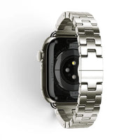 Bracelet Régent acier classique lumière stellaire, vue de face 7 - Apple Watch | Clipz-it