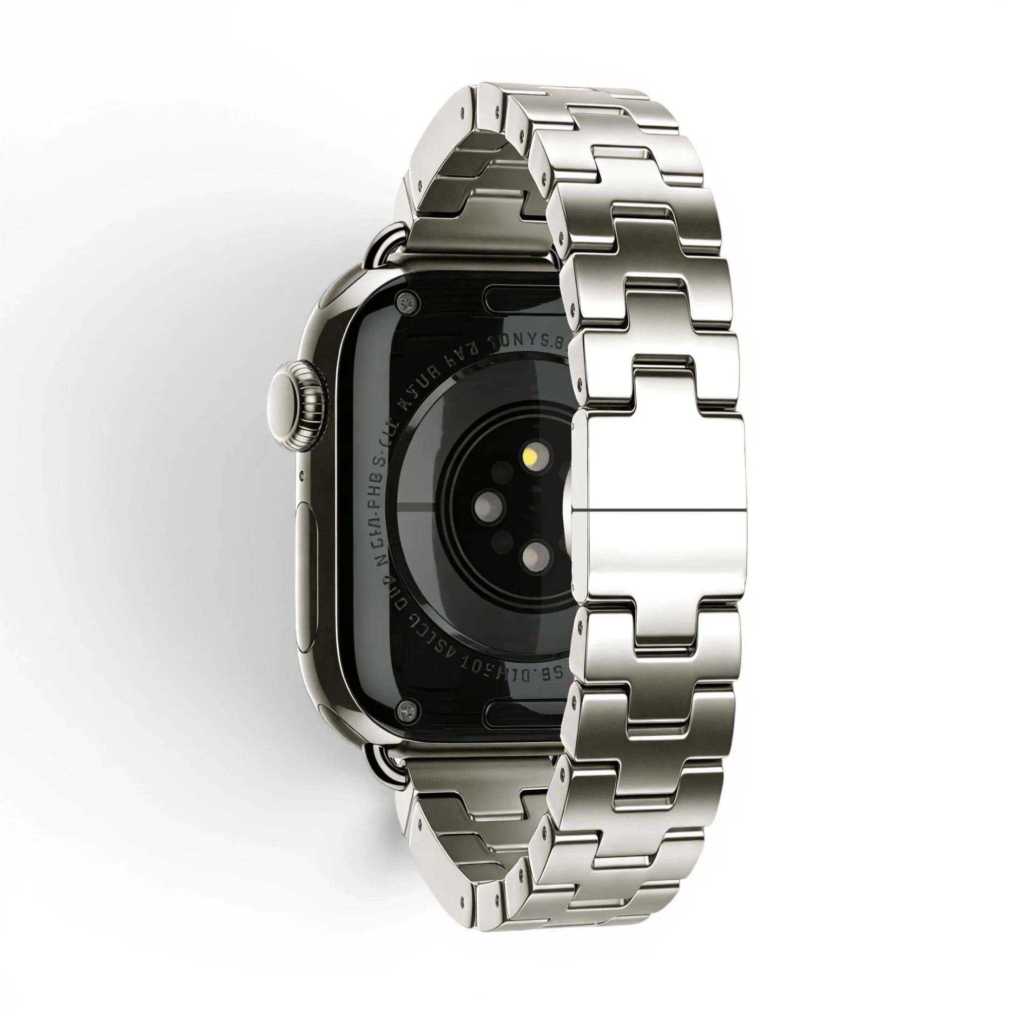 Bracelet Régent acier classique lumière stellaire, vue de face 7 - Apple Watch | Clipz-it