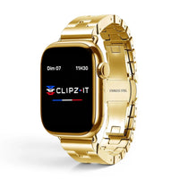 Bracelet Régent acier classique or, vue de face - Apple Watch | Clipz-it
