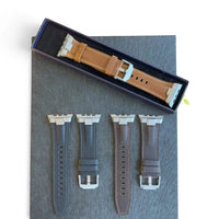 Bracelet Saga cuir & titane noir, vue 3 - Apple Watch | Clipz-it