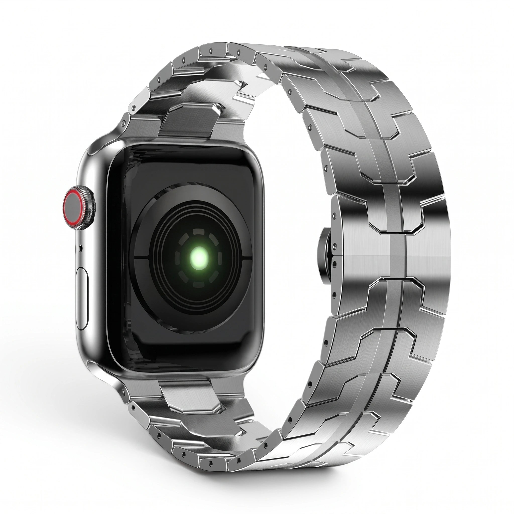 Bracelet Sentinel acier inoxydable argent, vue 2 - Apple Watch | Clipz-it