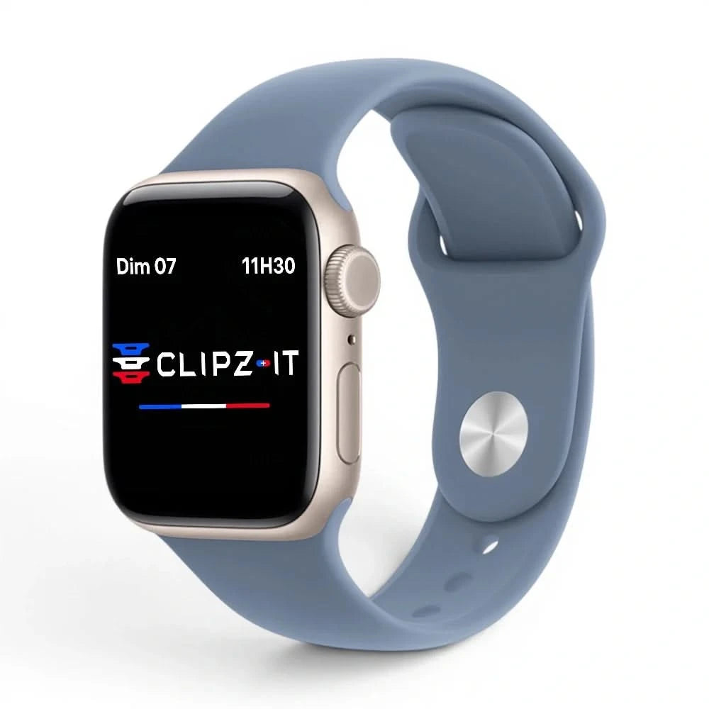 Bracelet Signature silicone lavande, vue de face - Apple Watch | Clipz-it
