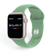 Bracelet Signature silicone pistache, vue de face - Apple Watch | Clipz-it