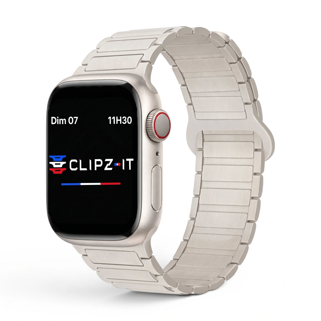 Řemínek Sofia silikonový krémový, pohled zepředu - Apple Watch | Clipz-it