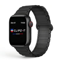 Řemínek Sofia silikonový černý - bílý, pohled zepředu - Apple Watch | Clipz-it