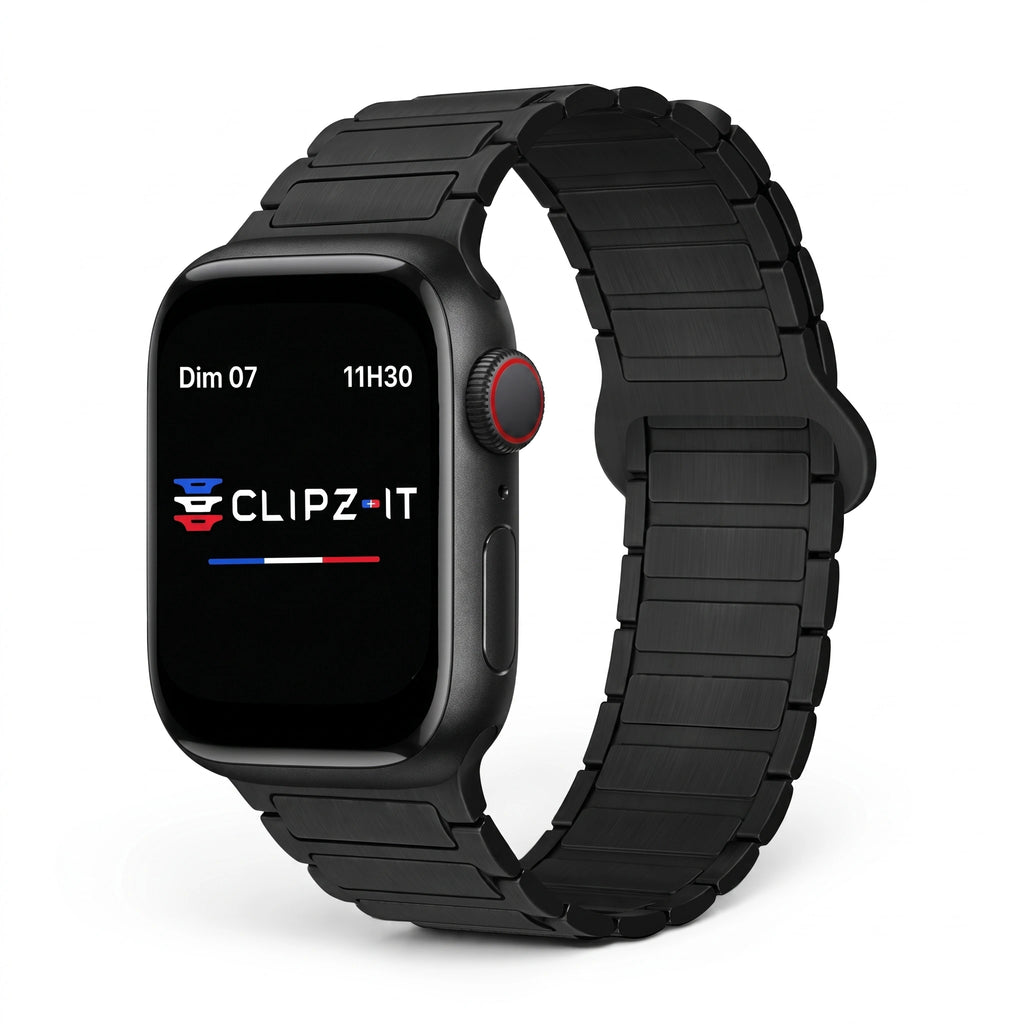 Řemínek Sofia silikonový černý, pohled zepředu - Apple Watch | Clipz-it