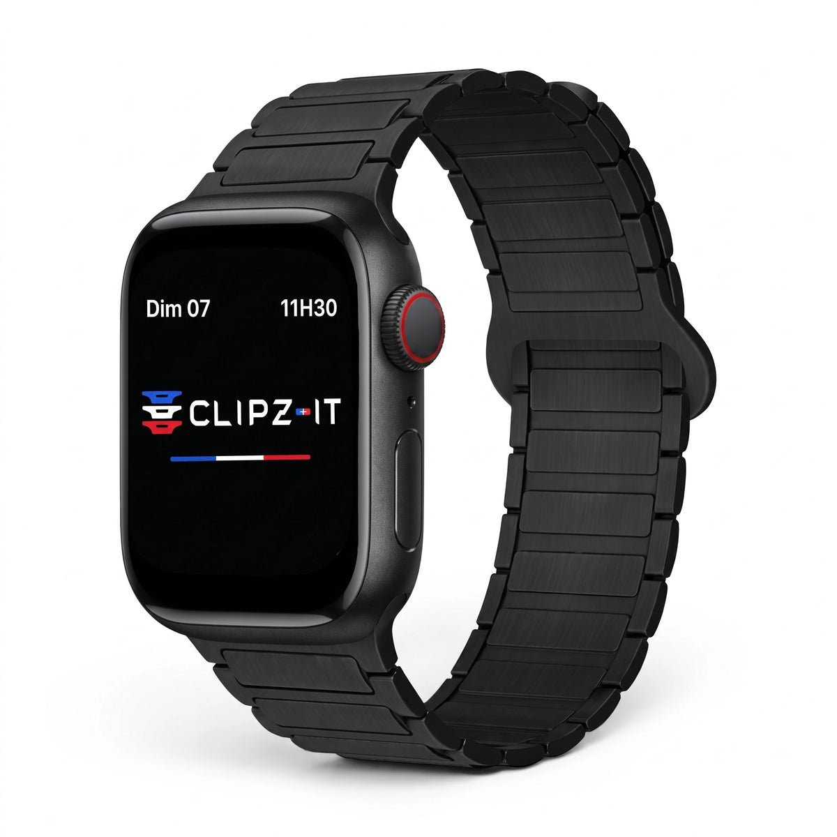 Řemínek Sofia silikonový černý, pohled zepředu - Apple Watch | Clipz-it