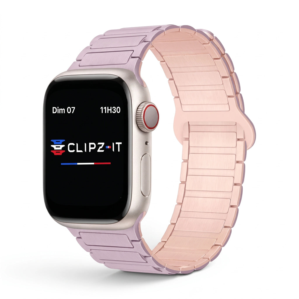 Řemínek Sofia silikonový fialový - růžový, pohled zepředu - Apple Watch | Clipz-it