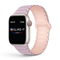 Řemínek Sofia silikonový fialový - růžový, pohled zepředu - Apple Watch | Clipz-it