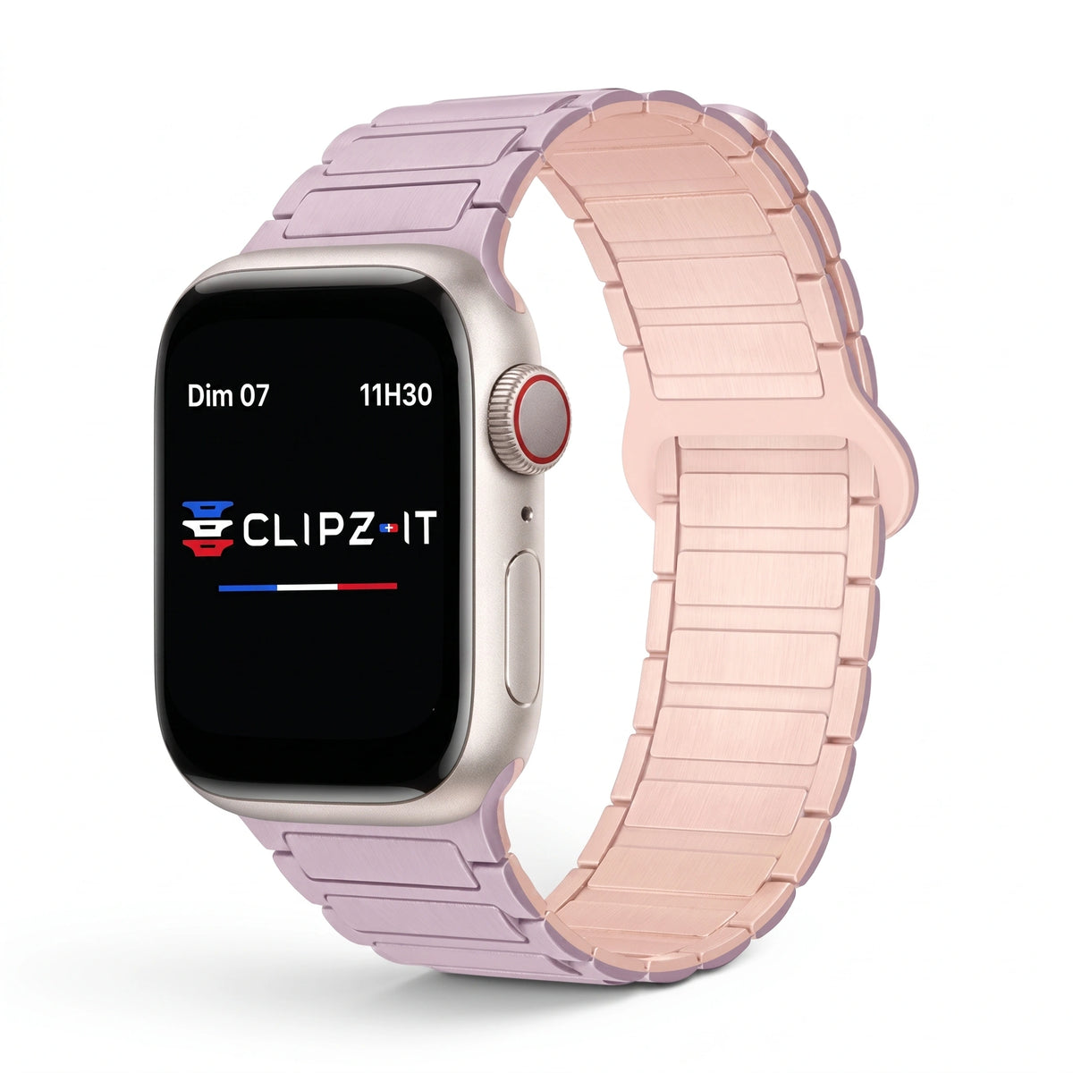 Řemínek Sofia silikonový fialový - růžový, pohled zepředu - Apple Watch | Clipz-it