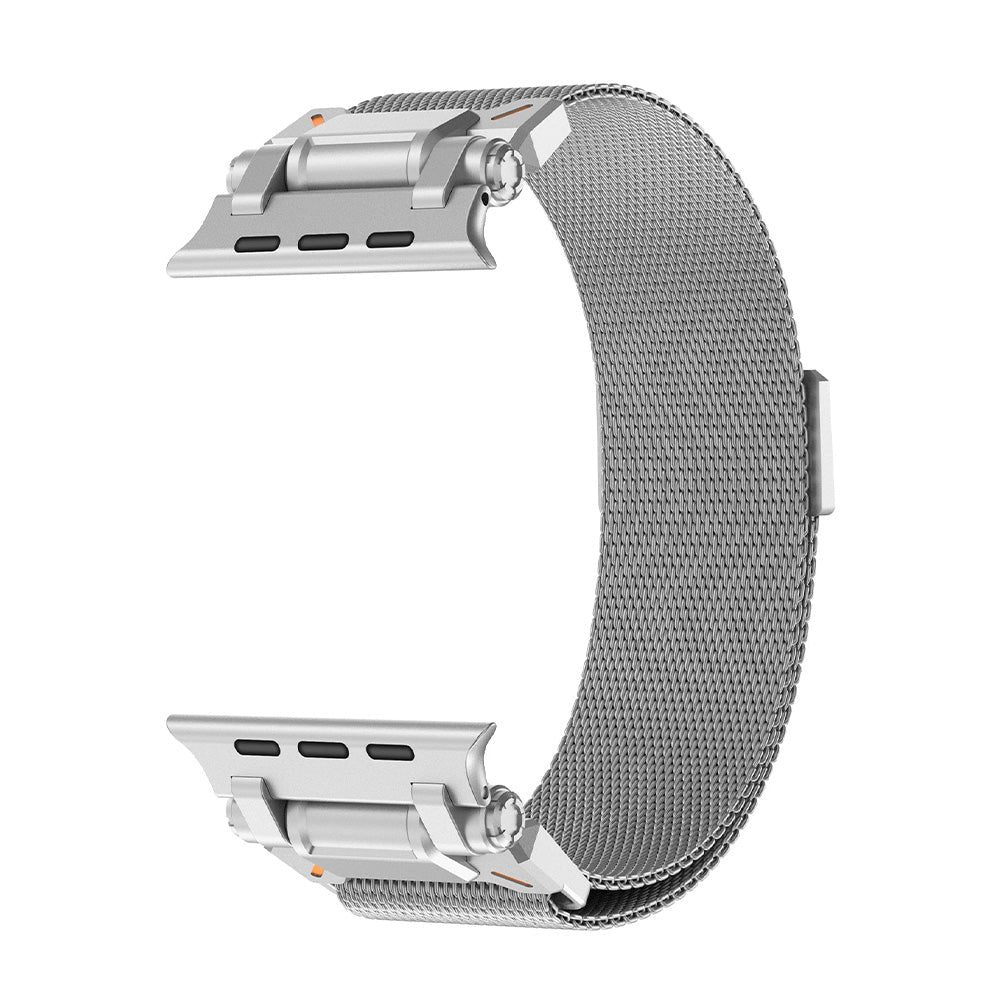 Bracelet Titan Mesh maille milanaise titane argent, vue 10 - Apple Watch | Clipz-it