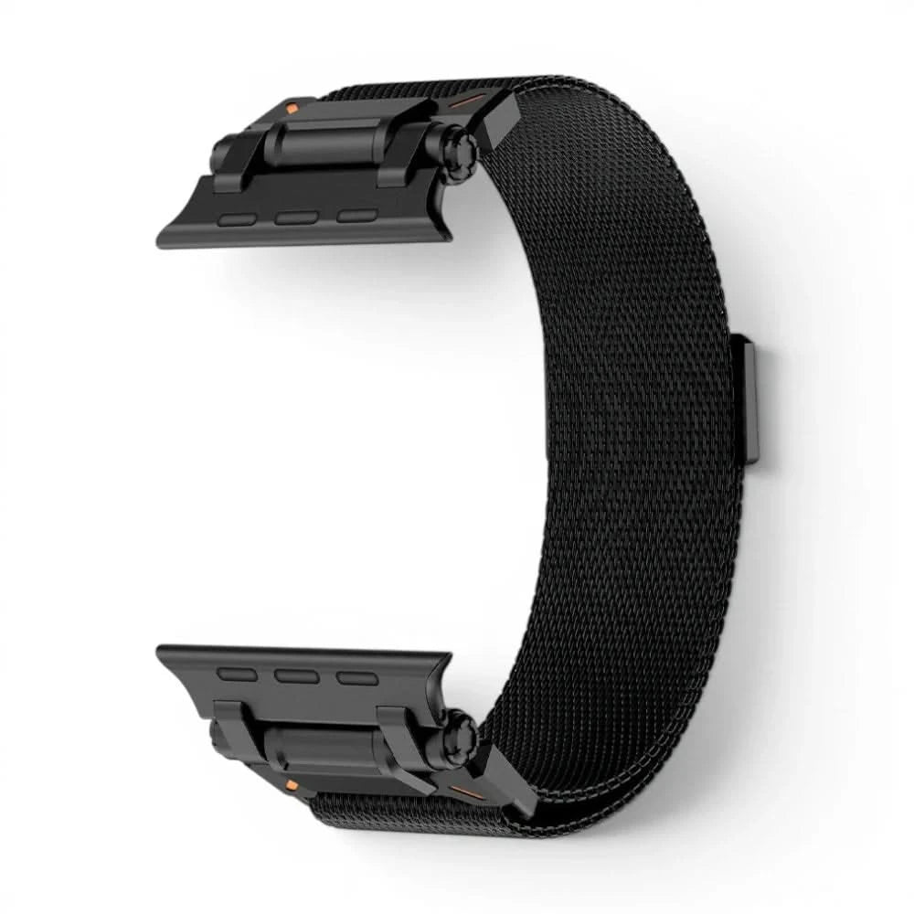 Bracelet Titan Mesh maille milanaise titane argent, vue 11 - Apple Watch | Clipz-it