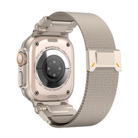Bracelet Titan Mesh maille milanaise titane argent, vue 3 - Apple Watch | Clipz-it