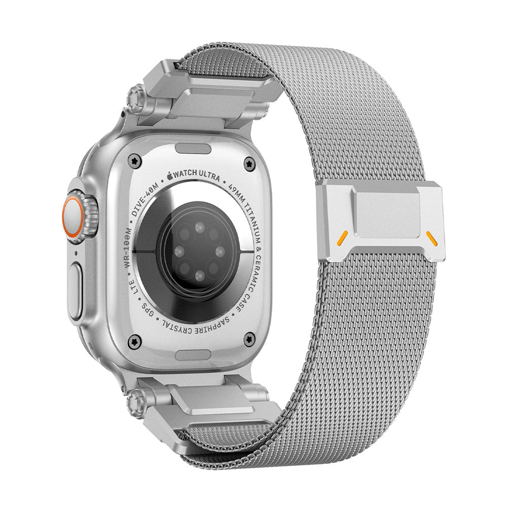 Bracelet Titan Mesh maille milanaise titane argent, vue 4 - Apple Watch | Clipz-it