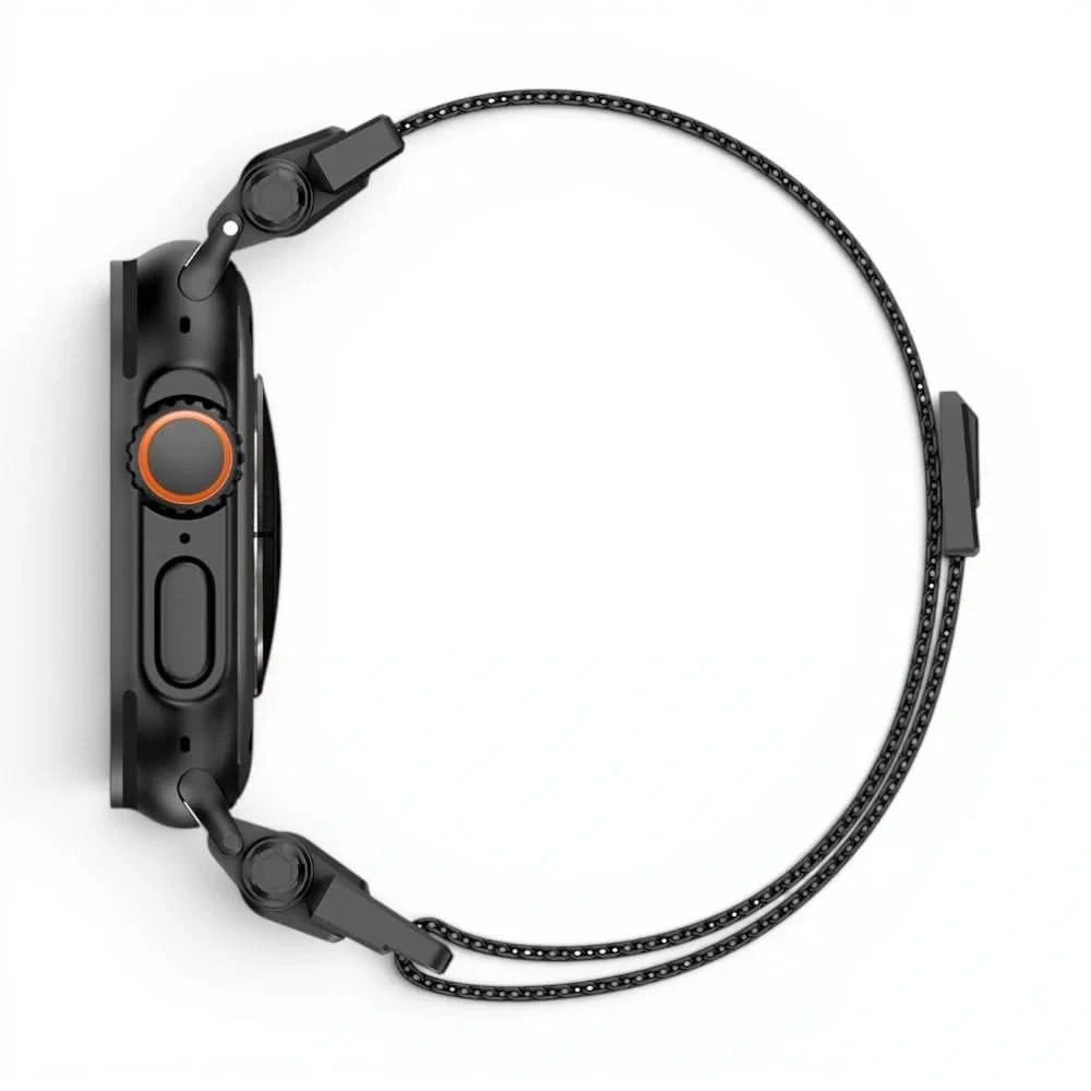 Bracelet Titan Mesh maille milanaise titane argent, vue 7 - Apple Watch | Clipz-it