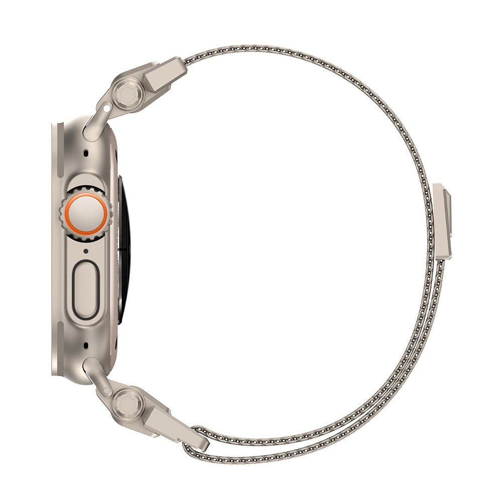 Bracelet Titan Mesh maille milanaise titane argent, vue 8 - Apple Watch | Clipz-it