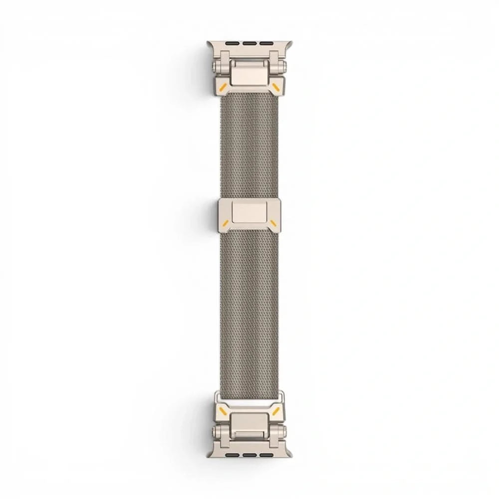 Bracelet Titan Mesh maille milanaise titane argent, vue 9 - Apple Watch | Clipz-it