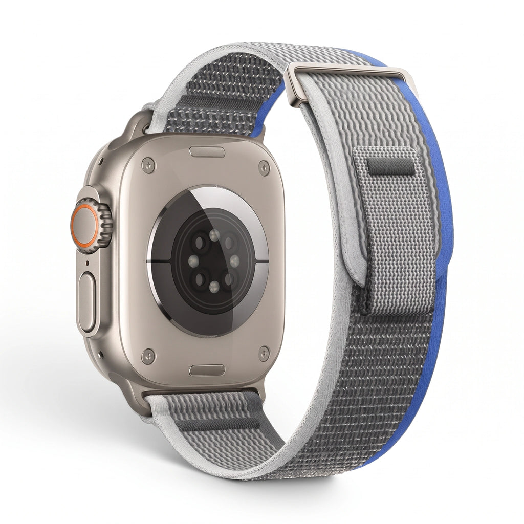 Bracelet Trek nylon noir, vue 3 - Apple Watch | Clipz-it