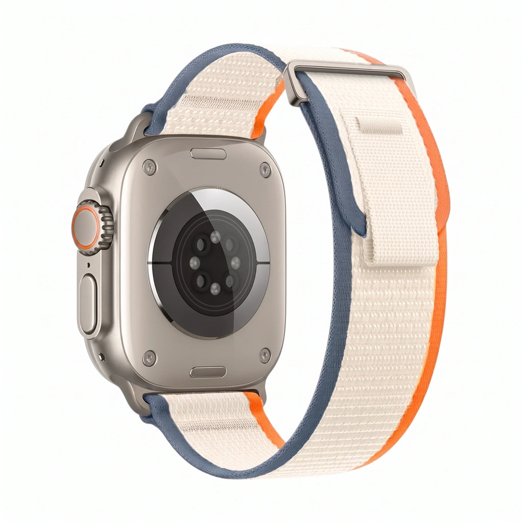 Bracelet Trek nylon noir, vue 4 - Apple Watch | Clipz-it