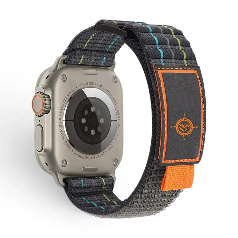 Bracelet Trekker nylon outdoor vert militaire, vue de dos 2 - Apple Watch | Clipz-it