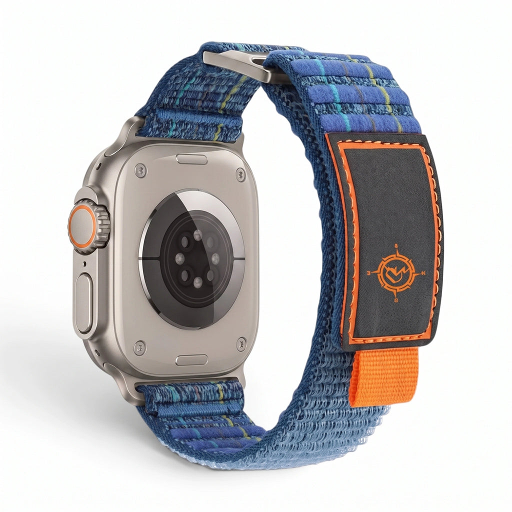 Bracelet Trekker nylon outdoor vert militaire, vue de dos 3 - Apple Watch | Clipz-it