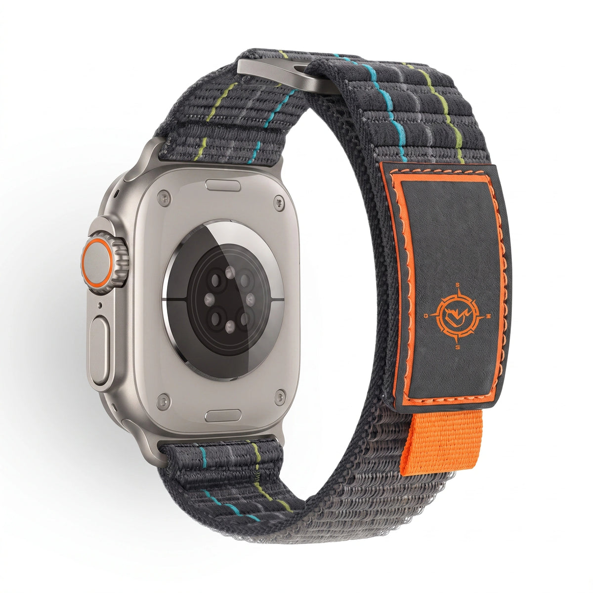 Bracelet Trekker nylon outdoor vert militaire, vue de dos 5 - Apple Watch | Clipz-it