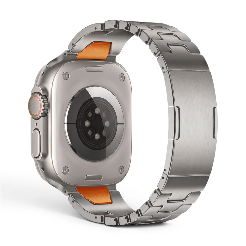 Bracelet Warden acier inoxydable titane, vue de dos - Apple Watch | Clipz-it