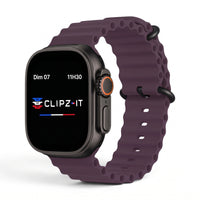 Bracelet Wave silicone baie, vue de face 3 - Apple Watch | Clipz-it