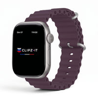 Bracelet Wave silicone baie, vue de face - Apple Watch | Clipz-it