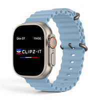 Bracelet Wave silicone lavande, vue de face 3 - Apple Watch | Clipz-it