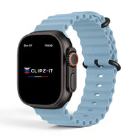 Bracelet Wave silicone lavande, vue de face - Apple Watch | Clipz-it