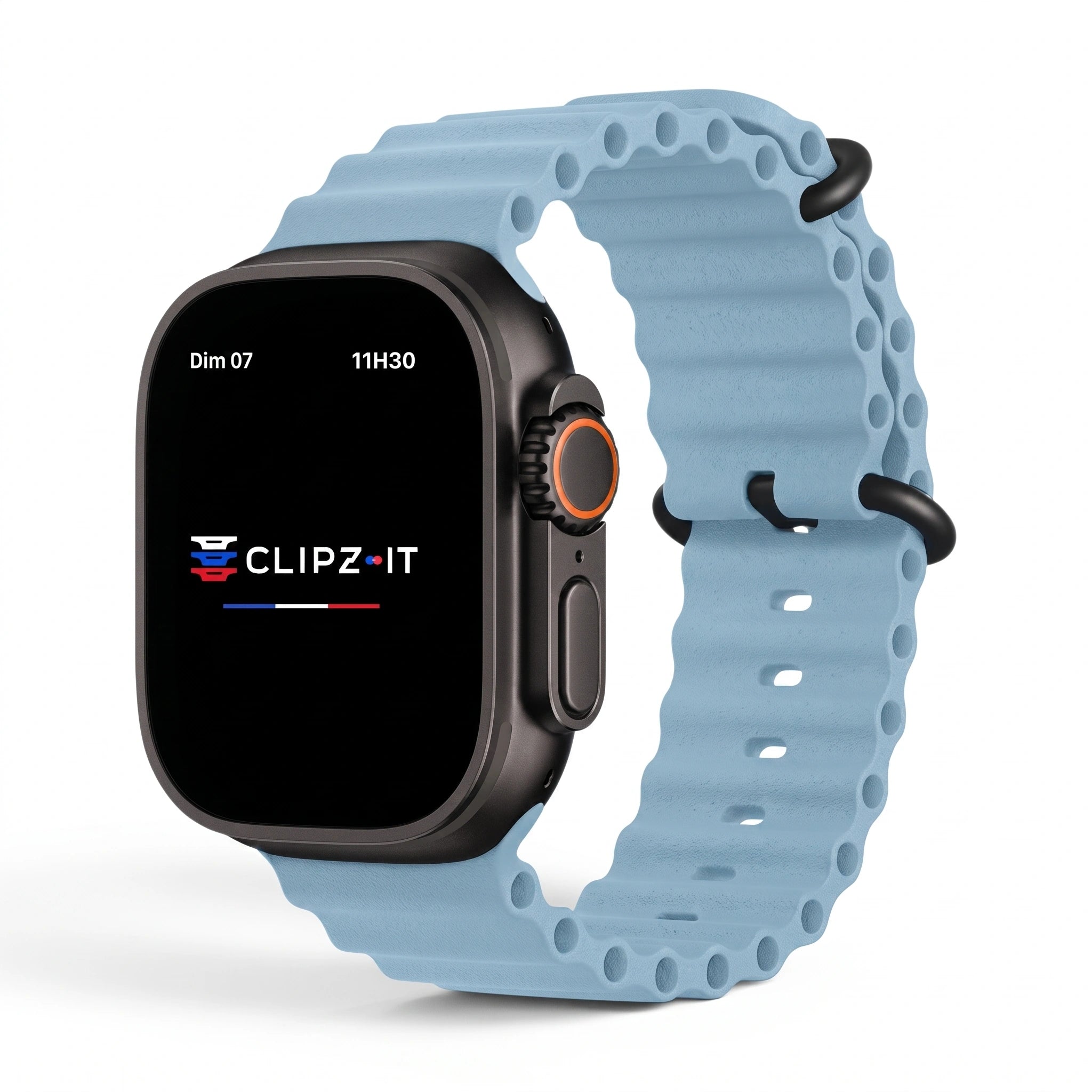 Bracelet Wave silicone lavande, vue de face - Apple Watch | Clipz-it