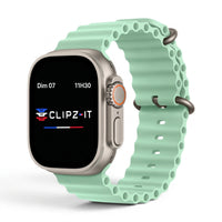 Bracelet Wave silicone pistache, vue de face 3 - Apple Watch | Clipz-it