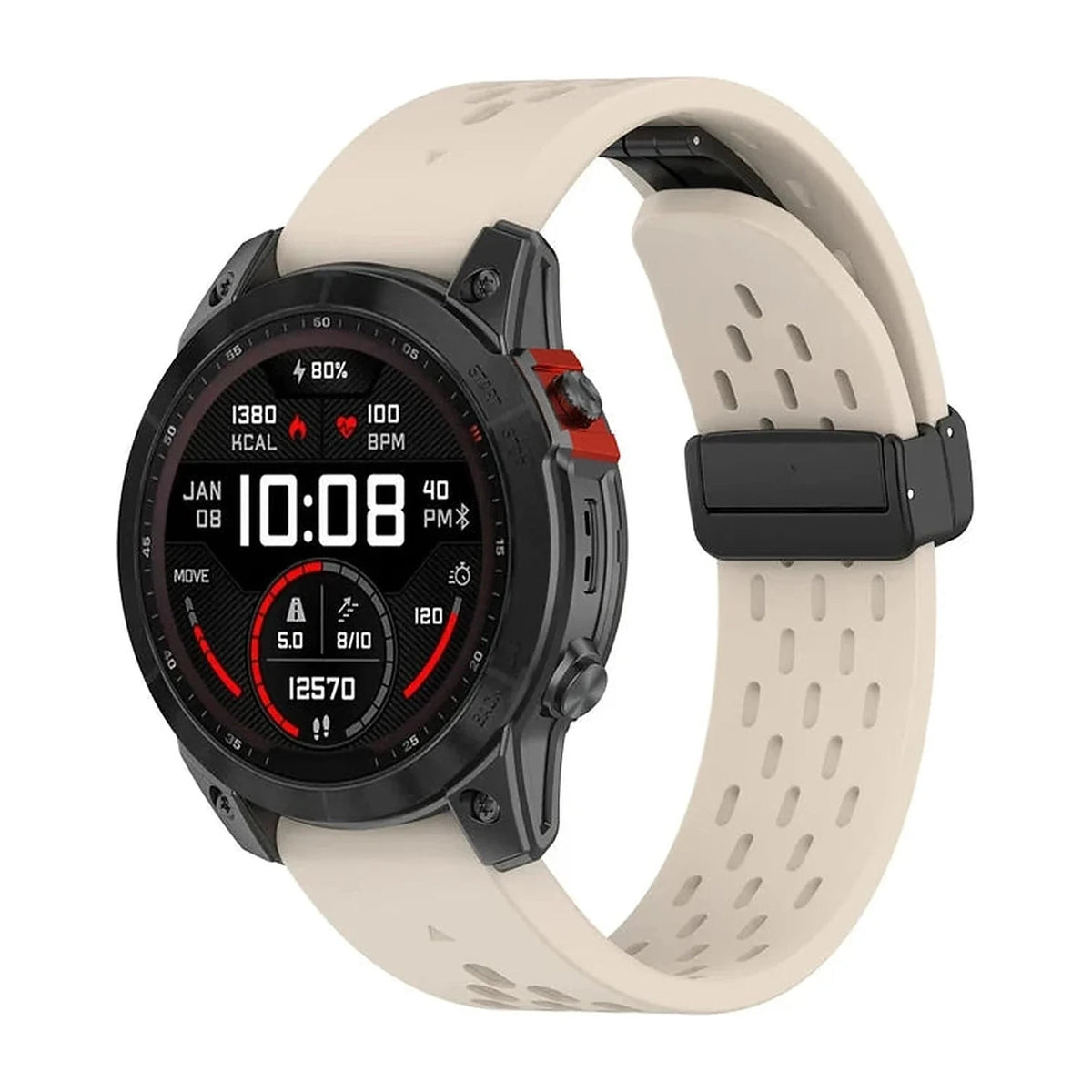 Силиконова каишка за часовник Garmin Aero QuickFit 22 мм, бледорозова, основен изглед – Clipz-it