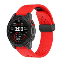 Bracelete Garmin Aero QuickFit 26 mm vermelho em silicone, vista principal – Clipz-it