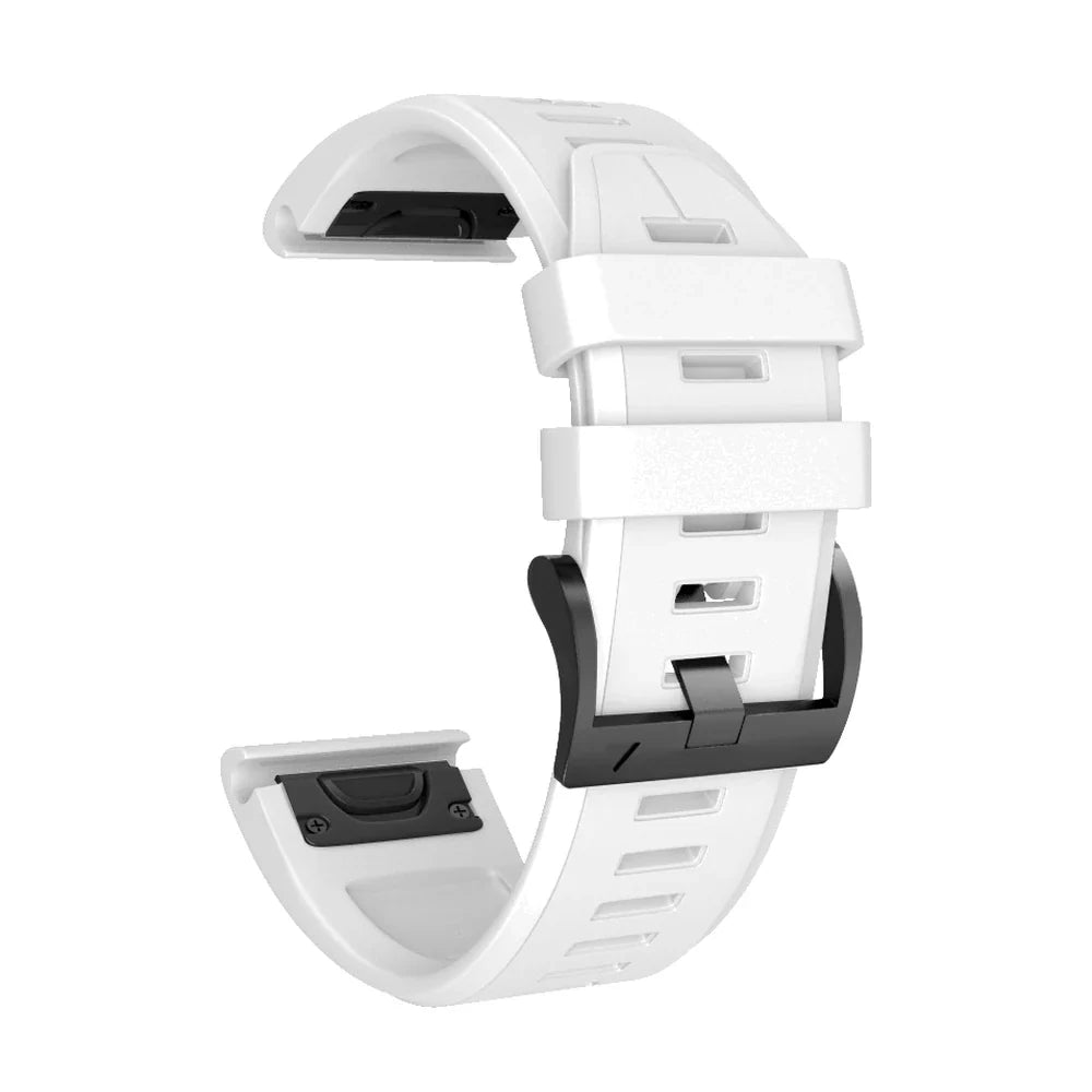 Cinturino Créneau in silicone bianco, vista di profilo - Garmin QuickFit 20 mm