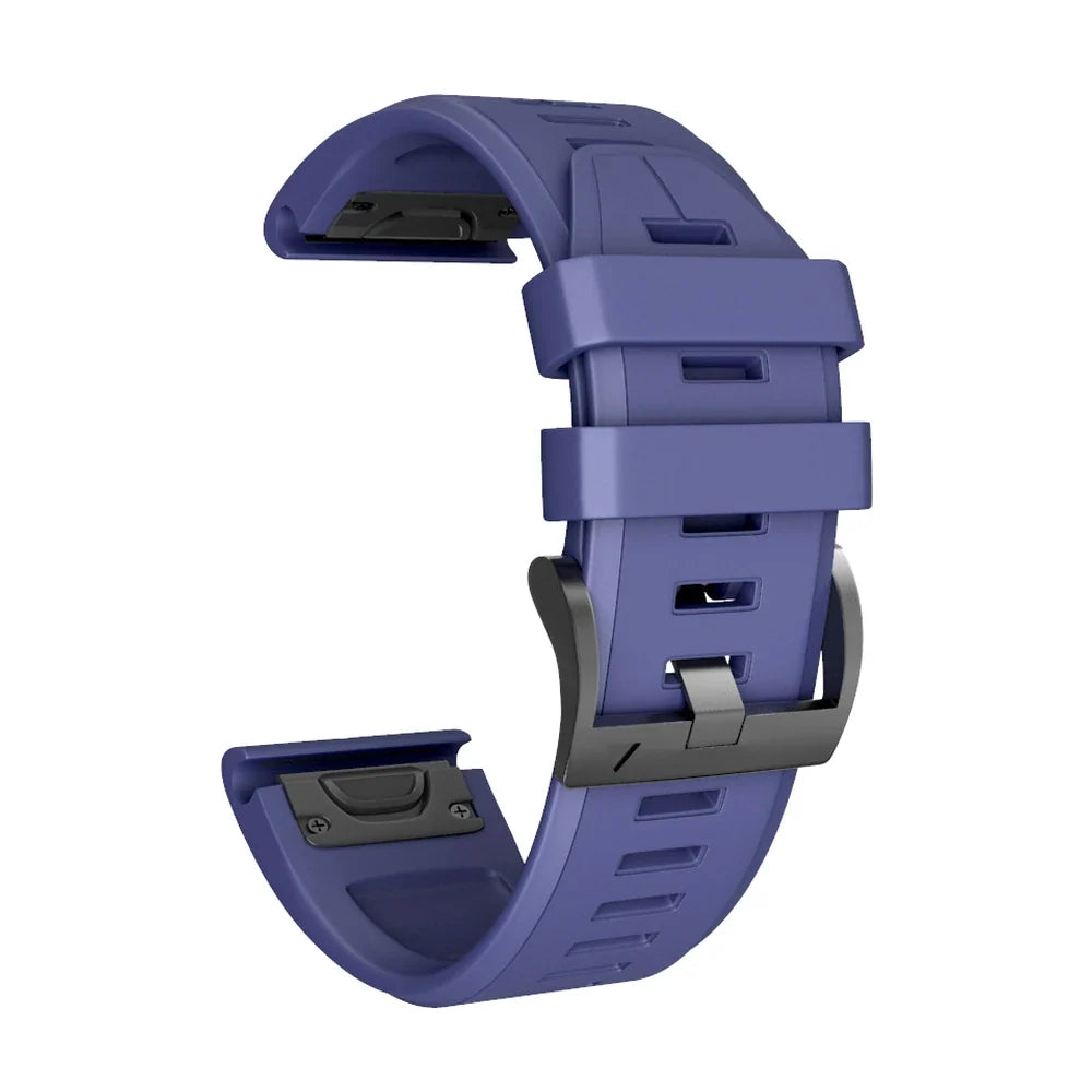 Cinturino Créneau in silicone blu notte, vista di profilo - Garmin QuickFit 20 mm