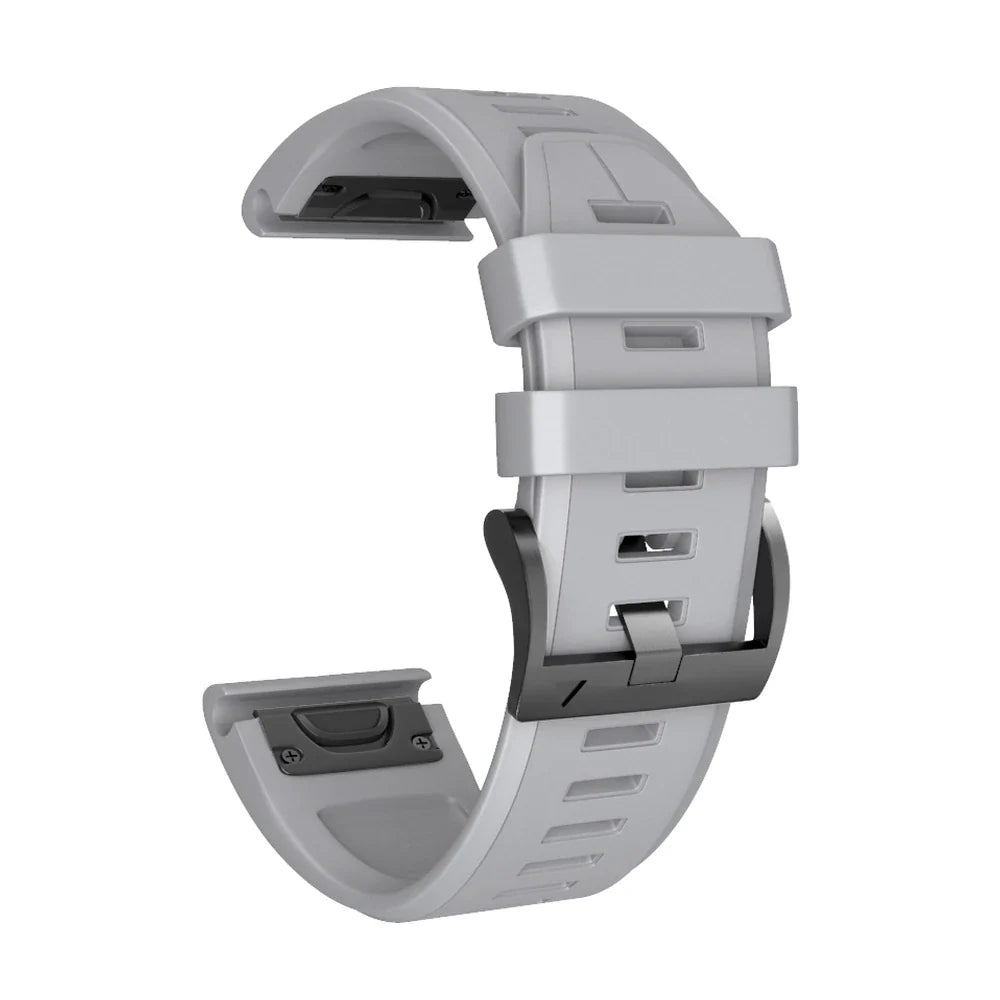 Cinturino Créneau in silicone grigio, vista di profilo - Garmin QuickFit 20 mm