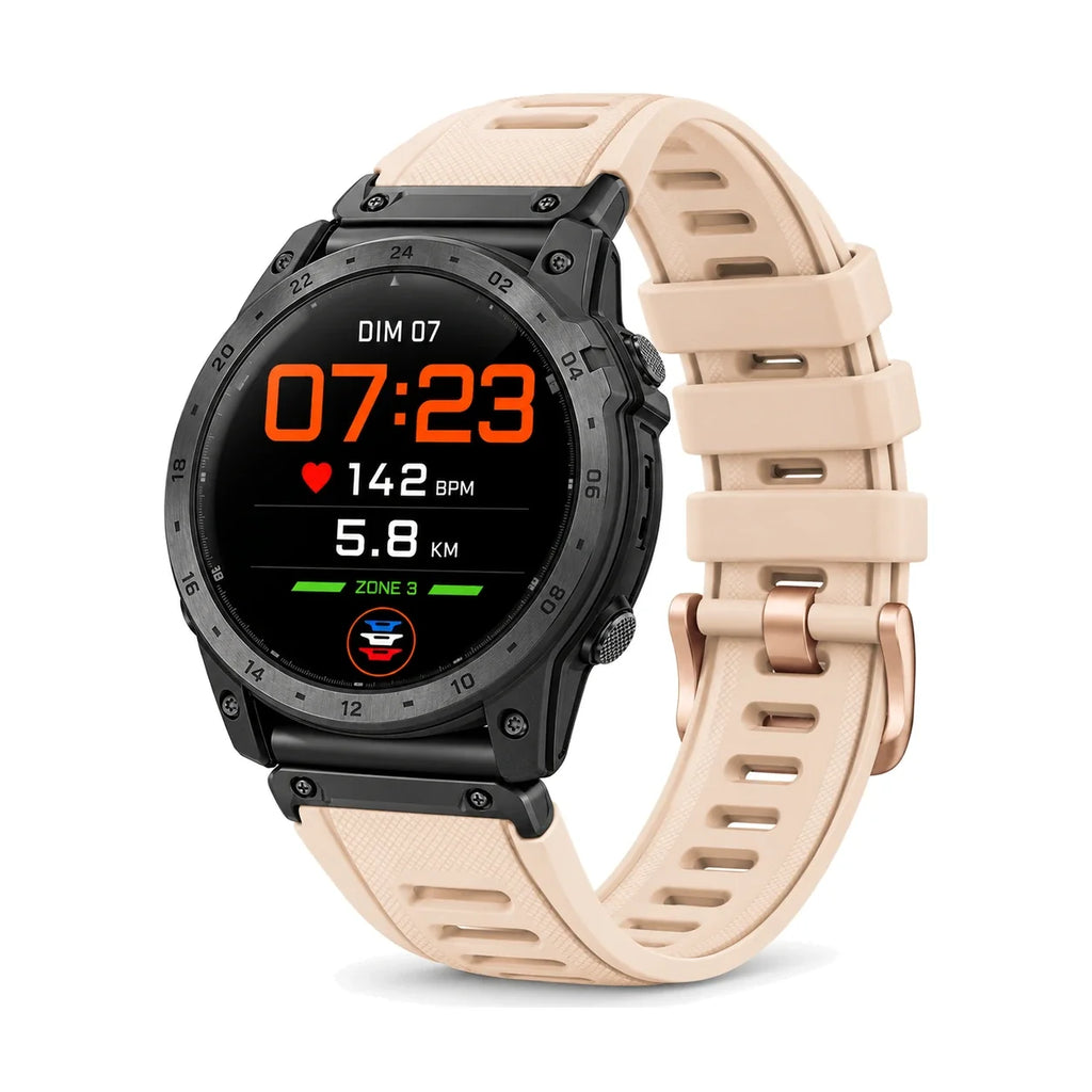 Cinturino Rosée in silicone abricot, vista frontale - Garmin QuickFit 20 mm