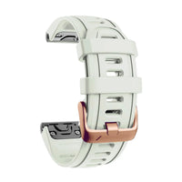 Cinturino Rosée in silicone blanc cassé, vista di profilo - Garmin QuickFit 20 mm