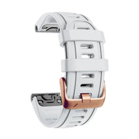 Cinturino Rosée in silicone blanc, vista di profilo - Garmin QuickFit 20 mm