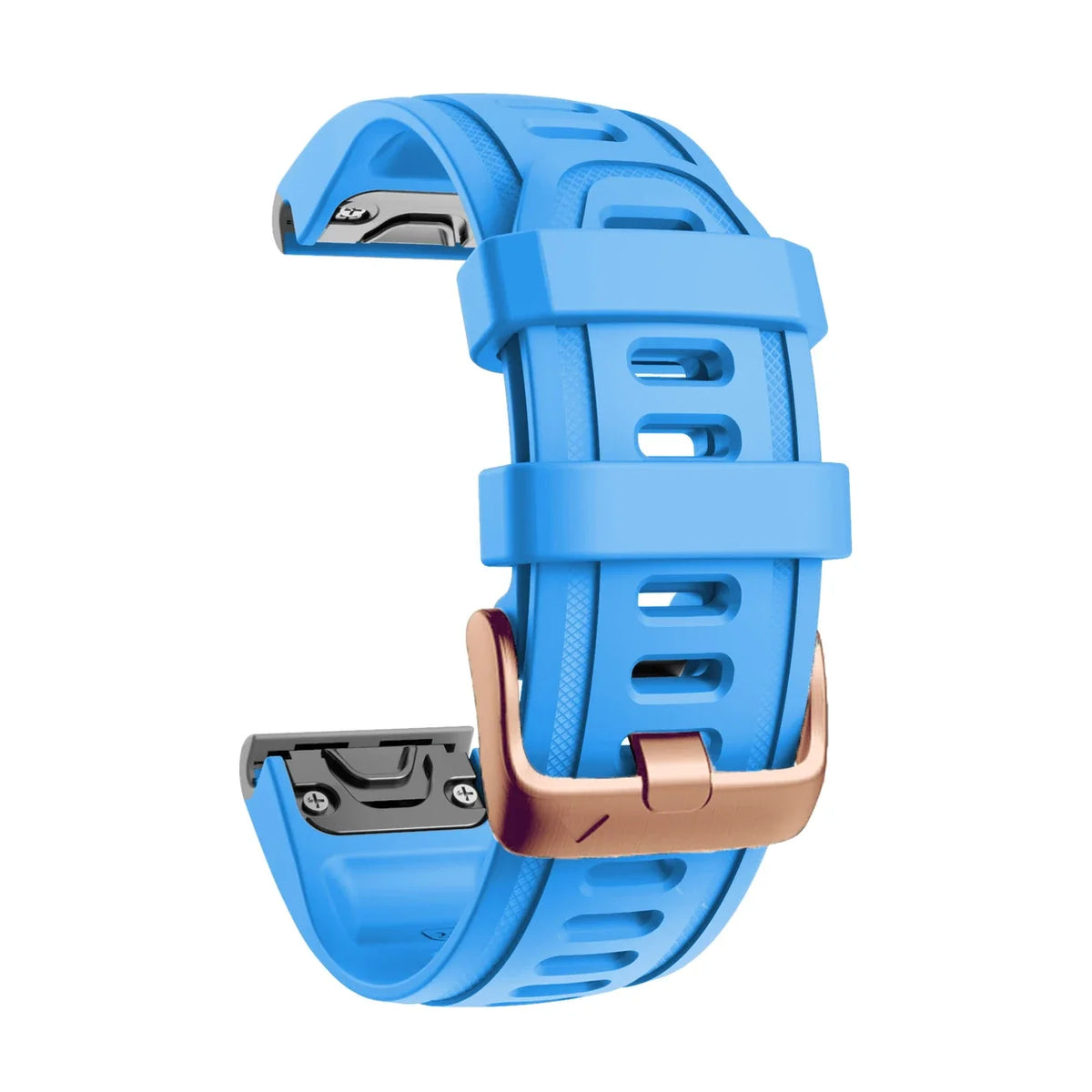 Cinturino Rosée in silicone bleu ciel, vista di profilo - Garmin QuickFit 20 mm