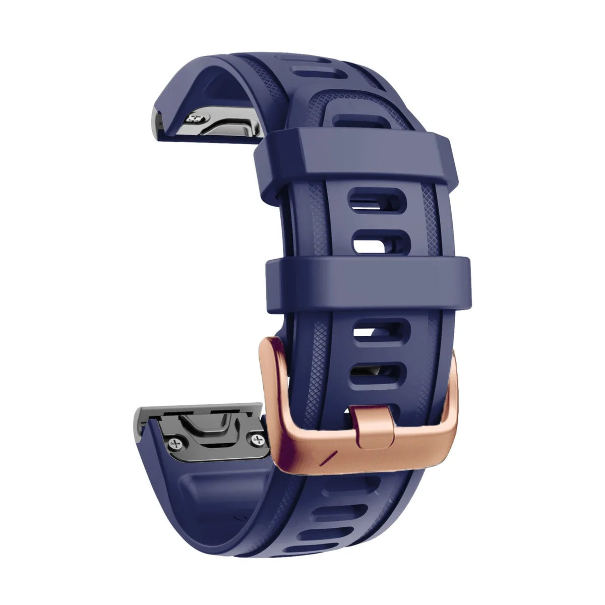 Cinturino Rosée in silicone bleu nuit, vista di profilo - Garmin QuickFit 20 mm