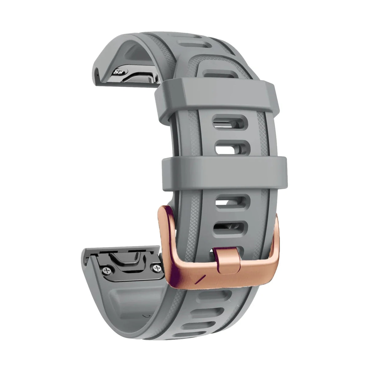Cinturino Rosée in silicone gris, vista di profilo - Garmin QuickFit 20 mm
