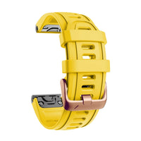 Cinturino Rosée in silicone jaune, vista di profilo - Garmin QuickFit 20 mm