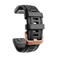 Cinturino Rosée in silicone noir, vista di profilo - Garmin QuickFit 20 mm