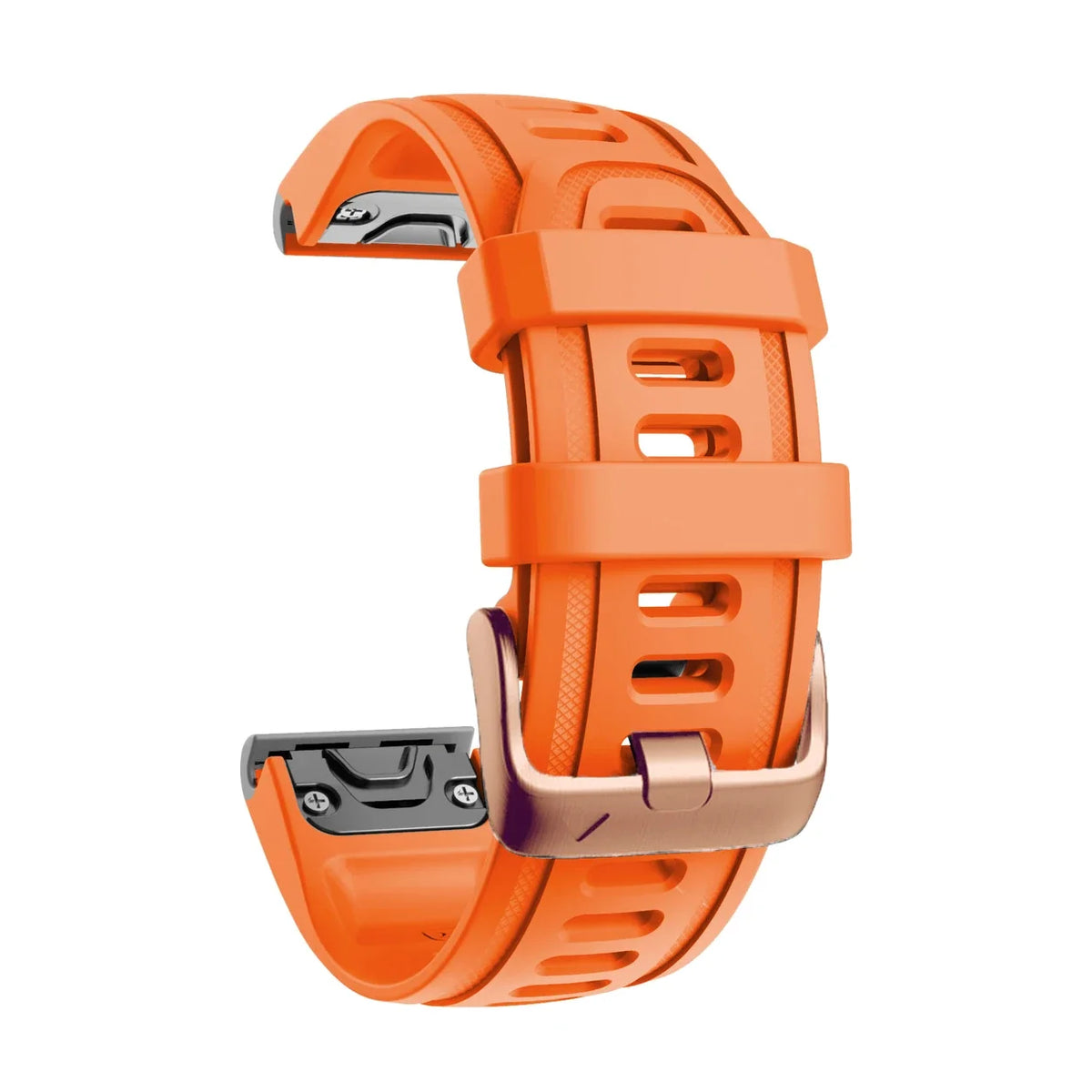 Cinturino Rosée in silicone orange, vista di profilo - Garmin QuickFit 20 mm