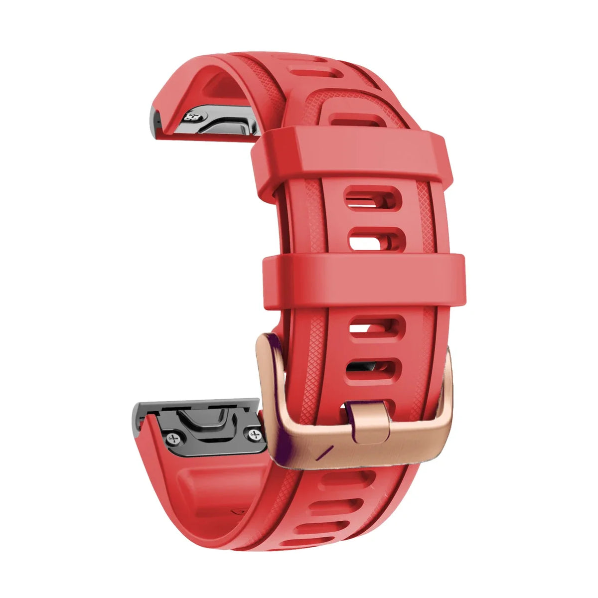 Cinturino Rosée in silicone rouge, vista di profilo - Garmin QuickFit 20 mm