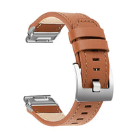 Tannerie odinė laikrodžio apyrankė, kupranugario, lygi, šepetuota sagtis, vaizdas iš šono - Garmin QuickFit 20 mm
